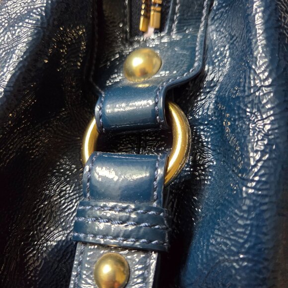 Coach Maggie Handband Patent Leather Teal Blue Co982-13900 - Picture 2 of 6